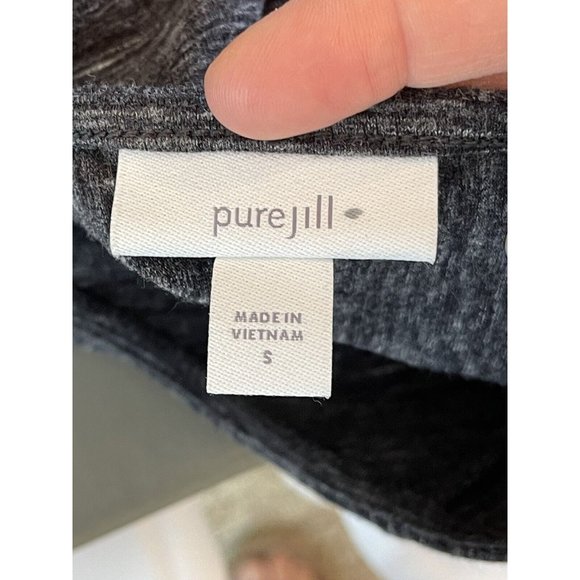 J. JILL PureJill Twist Knot Back Long sleeve Charcoal Gray Top sz Small - Picture 6 of 8